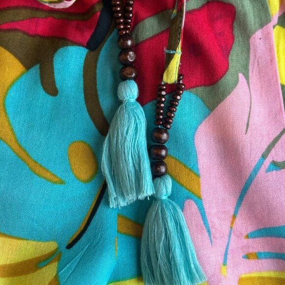 True Destinations Multi-Color Tropical Palazzo Wide Leg Pants - M - Worn 1 Time - Picture 11 of 14